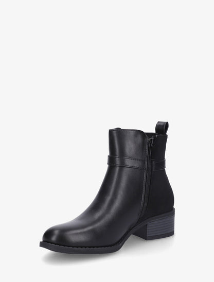 Bottines bimatière à bande élastiquée - Noir - 3