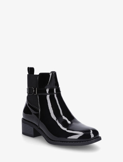 Bottines vernies à bande élastiquée - Noir - 2