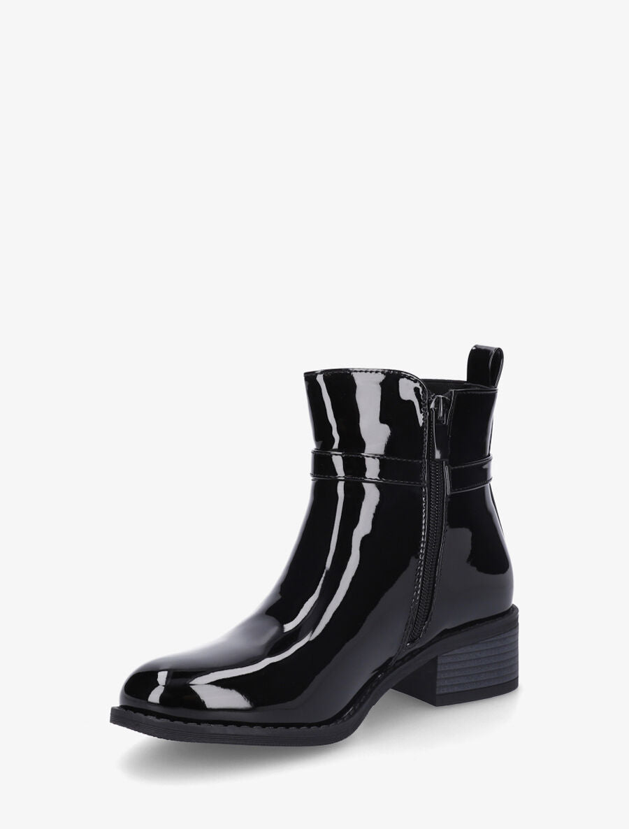 Bottines vernies à bande élastiquée - Noir - 3
