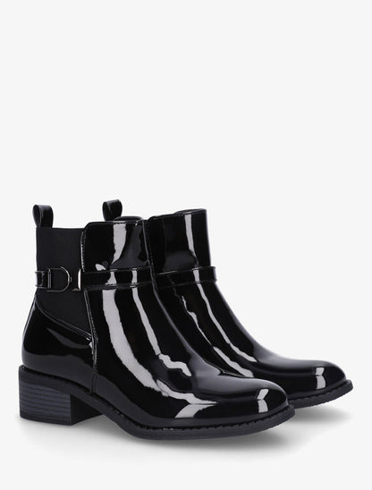 Bottines vernies à bande élastiquée - Noir - 4