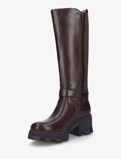 Bottes élastiquées à semelle et talon crantés - Marron - 3