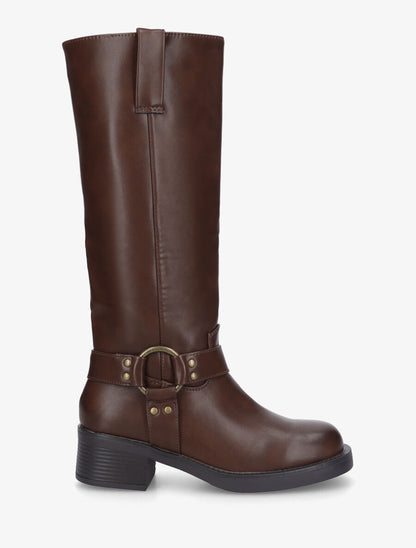 Bottes unies en simili - Marron - 5
