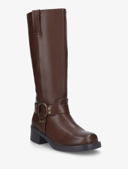 Bottes unies en simili - Marron - 2