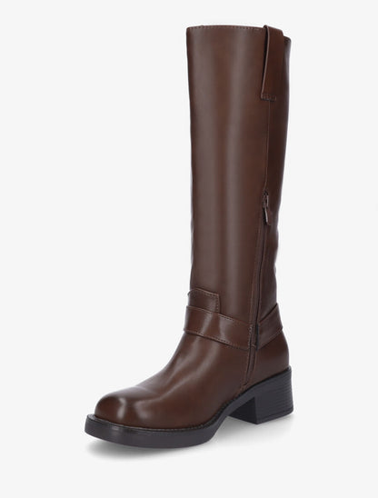 Bottes unies en simili - Marron - 3