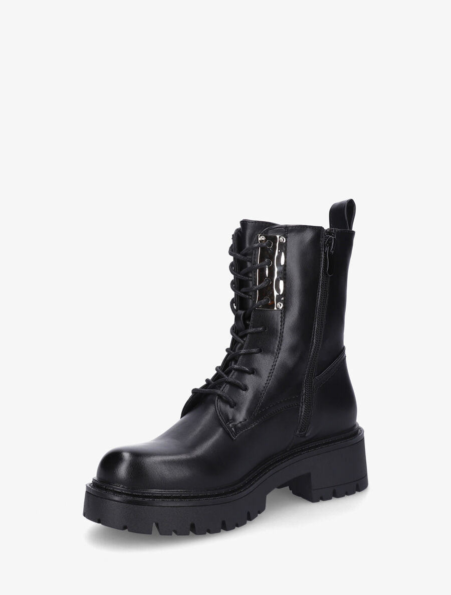 Bottines montantes à empiècement métallique - Noir - 3