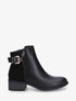 Bottines bimatière à boucle décorative - Noir - 1
