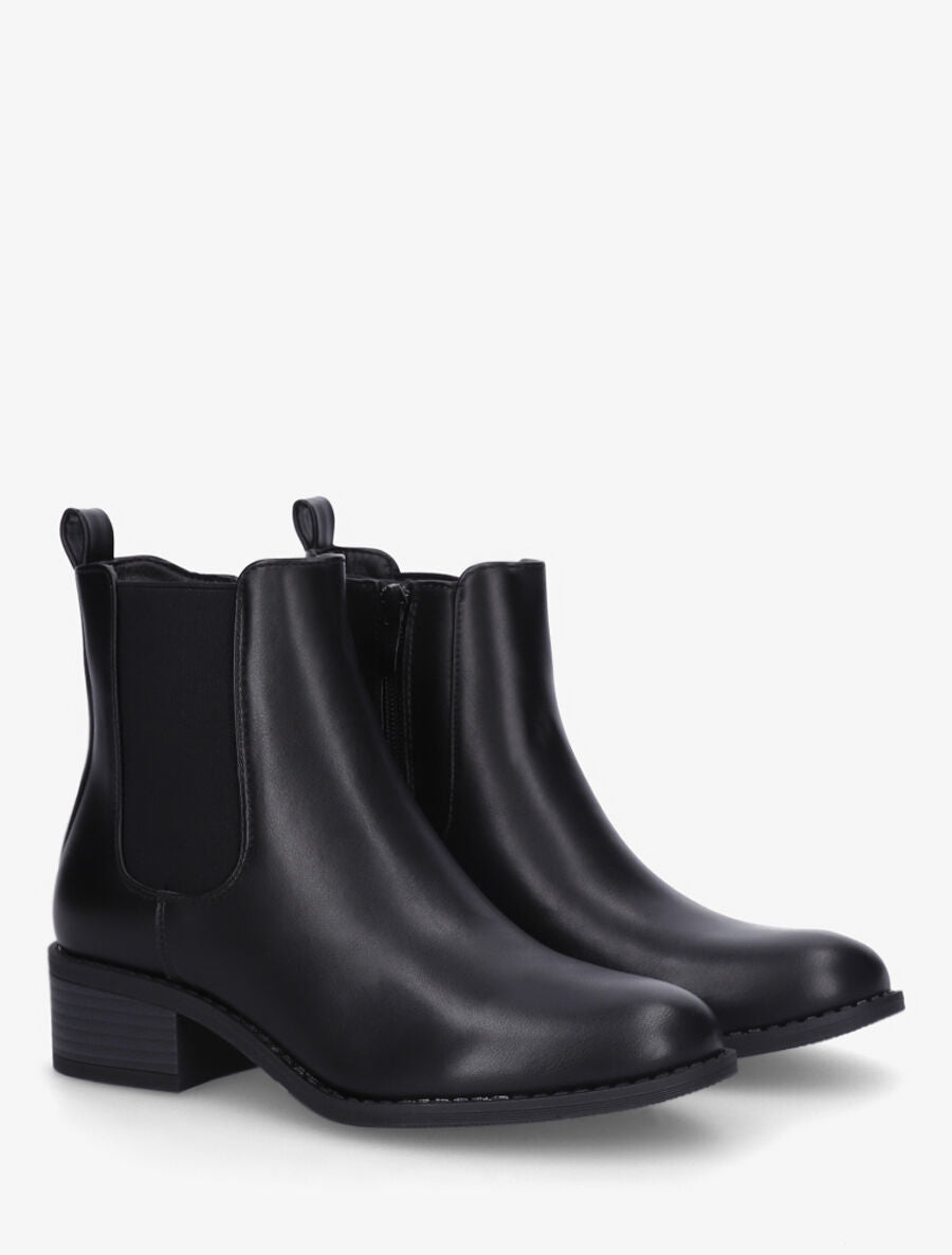 Bottines en simili style chelsea - Noir - 4