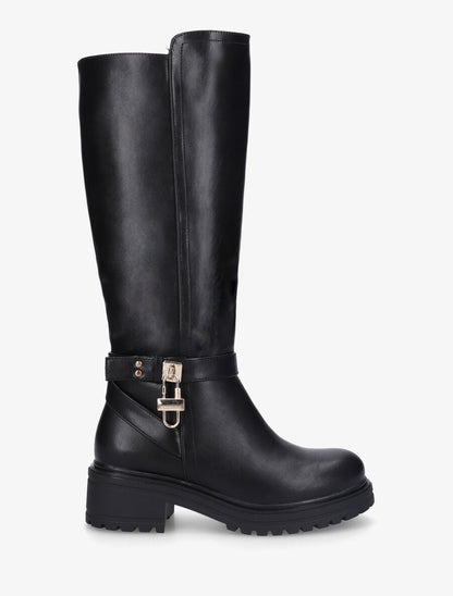 Bottes en simili à boucle style cadenas - Noir - 5