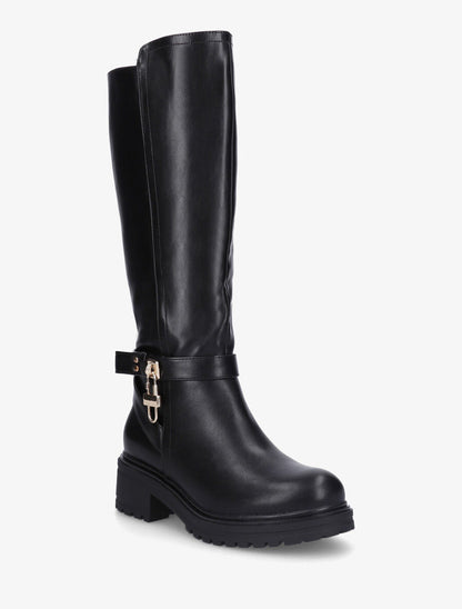 Bottes en simili à boucle style cadenas - Noir - 2