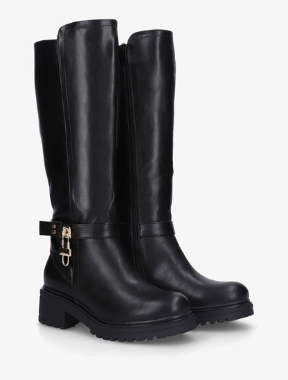 Bottes en simili à boucle style cadenas - Noir - 4