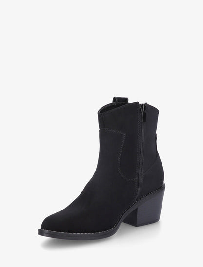 Bottines unies style santiags - Noir - 3