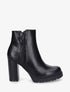 Bottines à talon haut et zip décoratif - Noir - 5