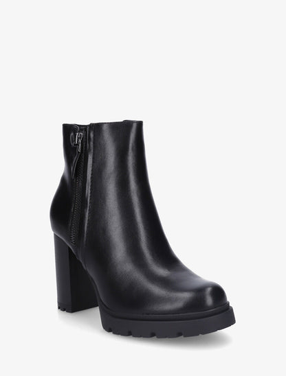 Bottines à talon haut et zip décoratif - Noir - 2