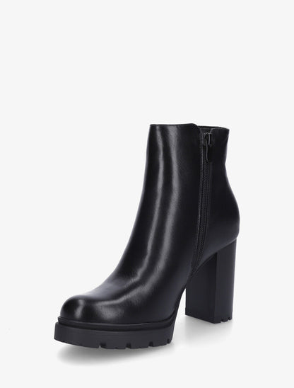 Bottines à talon haut et zip décoratif - Noir - 3