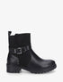 Bottines bi-matière à contrefort effet python - Noir - 5