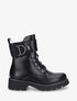 Bottines à lacets et scratch décoratif - Noir - 5