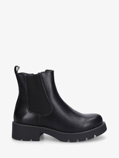 Bottines élastiquées en simili - Noir - 5