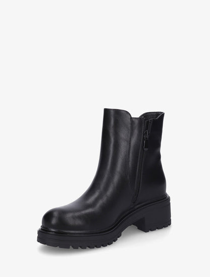 Bottines élastiquées unies en simili - Noir - 3
