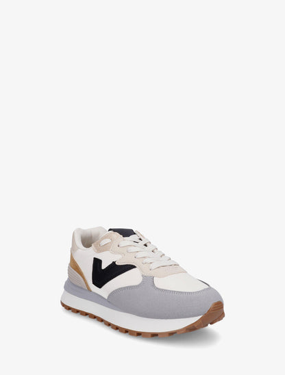 Sneakers à blocs colorés dépareillés - Gris - 2