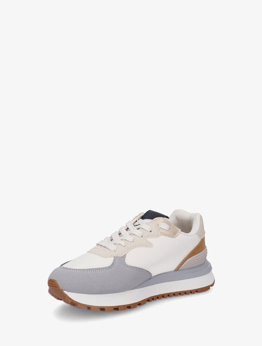 Sneakers à blocs colorés dépareillés - Gris - 3