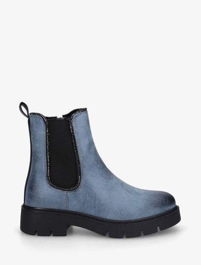 Chelsea boots à détail strass - Bleu - 1