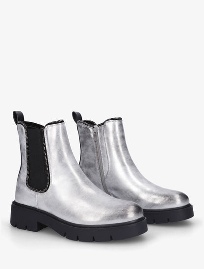 Chelsea boots à détail strass - Argent - 4