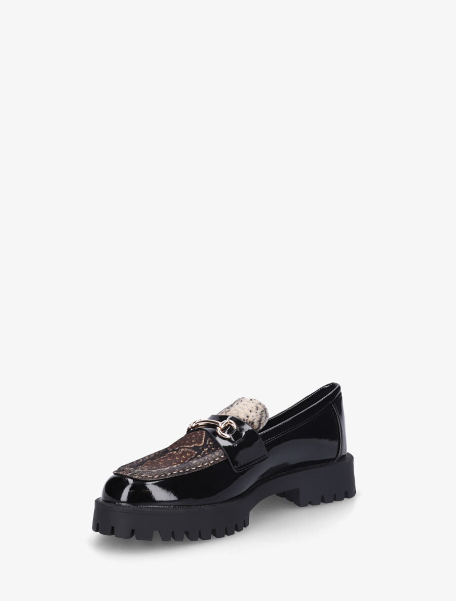 Mocassins vernis en simili - Noir - 3