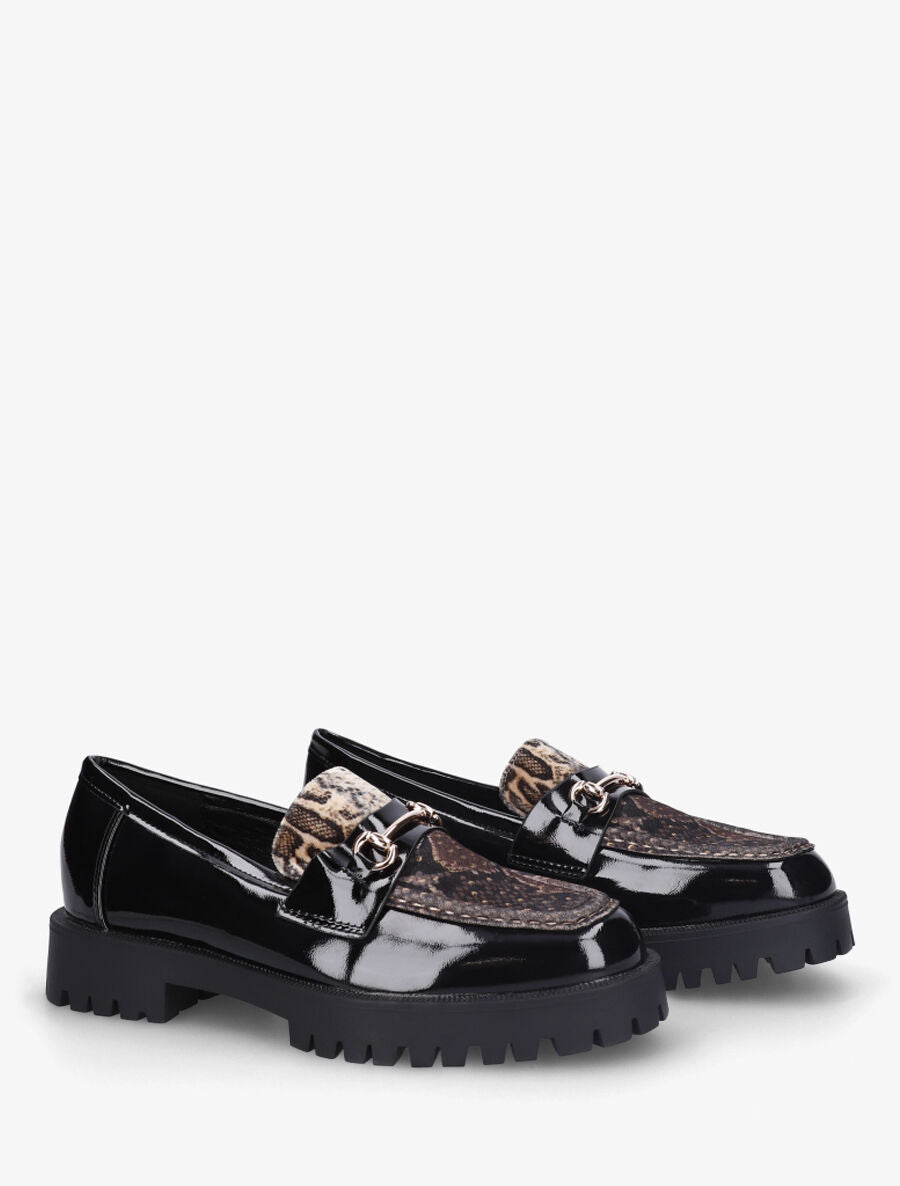 Mocassins vernis en simili - Noir - 4
