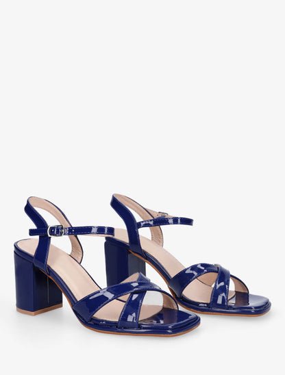Sandales vernies à talon - Marine - 4