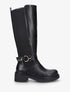 Bottes unies élastiquées en simili - Noir - 5