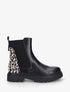 Chelsea boots à contrefort imprimé léopard - Noir - 1