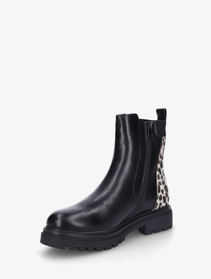 Chelsea boots à contrefort imprimé léopard - Noir - 3