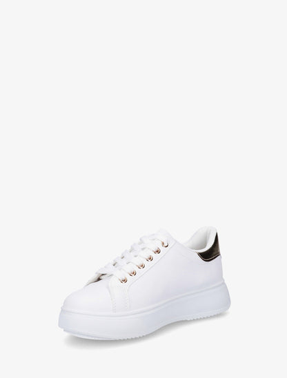 Sneakers en simili à flocage amour et coeur pailleté - Or - 3