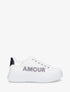 Sneakers en simili à flocage amour et coeur pailleté - Argent - 5