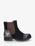 Bottines élastiquées et contrefort imprimé python - Noir - 1
