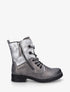 Bottines montantes à imprimé python et zip décoratif - Argent - 5
