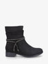 Bottines en suédine à cheville plissée - Noir - 1