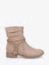 Bottines en suédine à cheville plissée - Taupe - 5