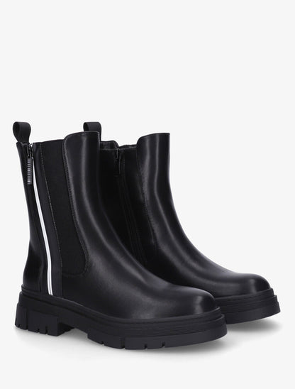 Chelsea boots à zip décoratif stylisé - Noir - 4