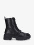 Bottines à lacets et empiècement métal stylisé - Noir - 1