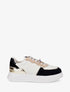 Sneakers bimatière à empiècements bijoux et strass - Noir - 1
