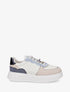 Sneakers bimatière à empiècements bijoux et strass - Bleu - 1