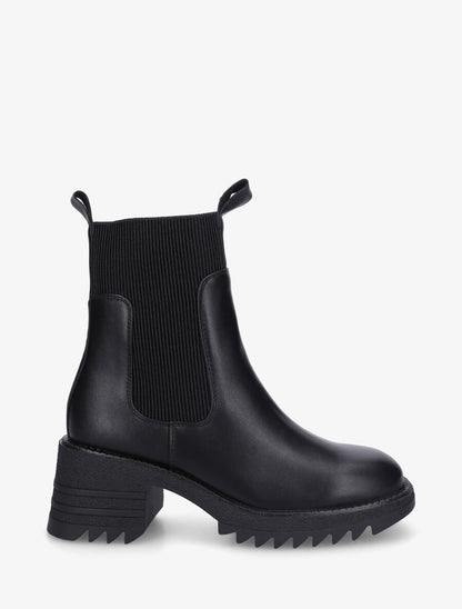 Bottines hautes à talon bloc et semelle crantés - Noir - 1