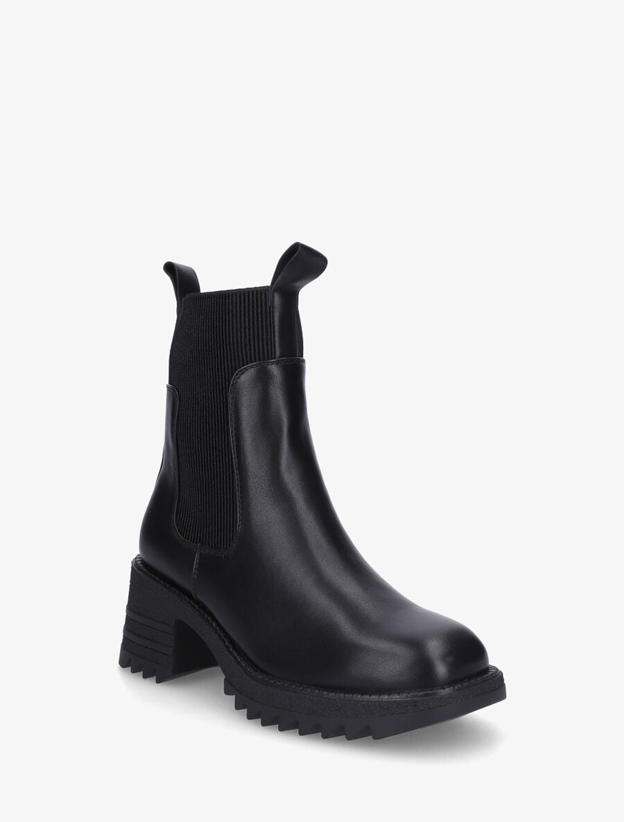 Bottines hautes à talon bloc et semelle crantés - Noir - 2