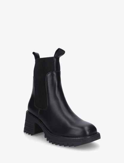 Bottines hautes à talon bloc et semelle crantés - Noir - 2