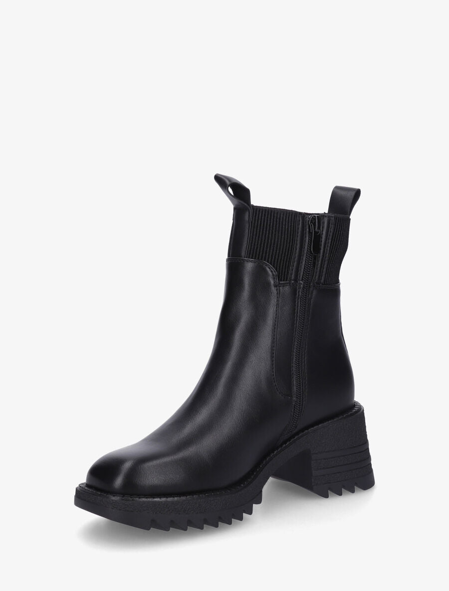 Bottines hautes à talon bloc et semelle crantés - Noir - 3