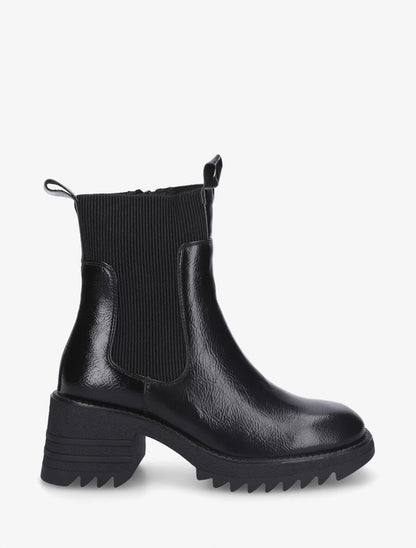 Bottines hautes à talon bloc et semelle crantés - Noir - 5