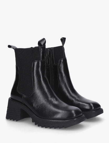 Bottines hautes à talon bloc et semelle crantés - Noir - 4