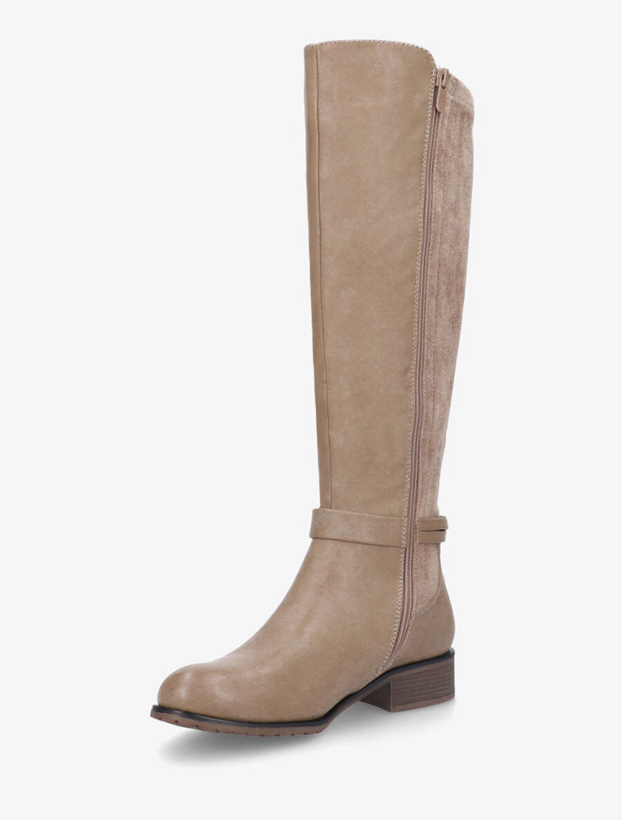 Bottes bi-matière unies - Taupe - 3