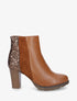 Bottines bimatière à contrefort pailleté - Camel - 1
